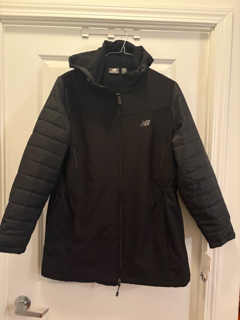 New Balance Black Hooded Softshell Jacket 1X Water Resistant Lightweight